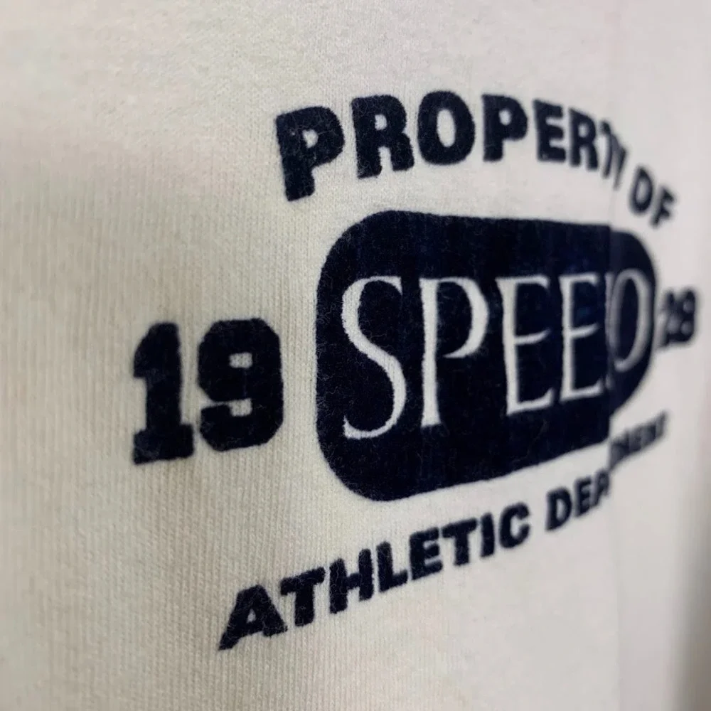Vintage 90s Speedo Athletic Department Graphic White Tank Top Shirt XL‎